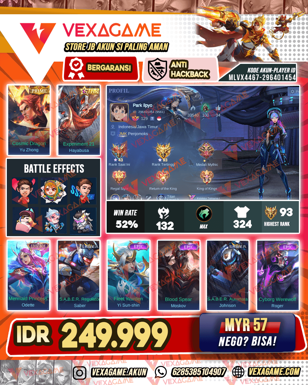 Yu Zhong Prime X Hayabusa Annual Star | Odette Luckybox | Emblem MAX & Hero MAX