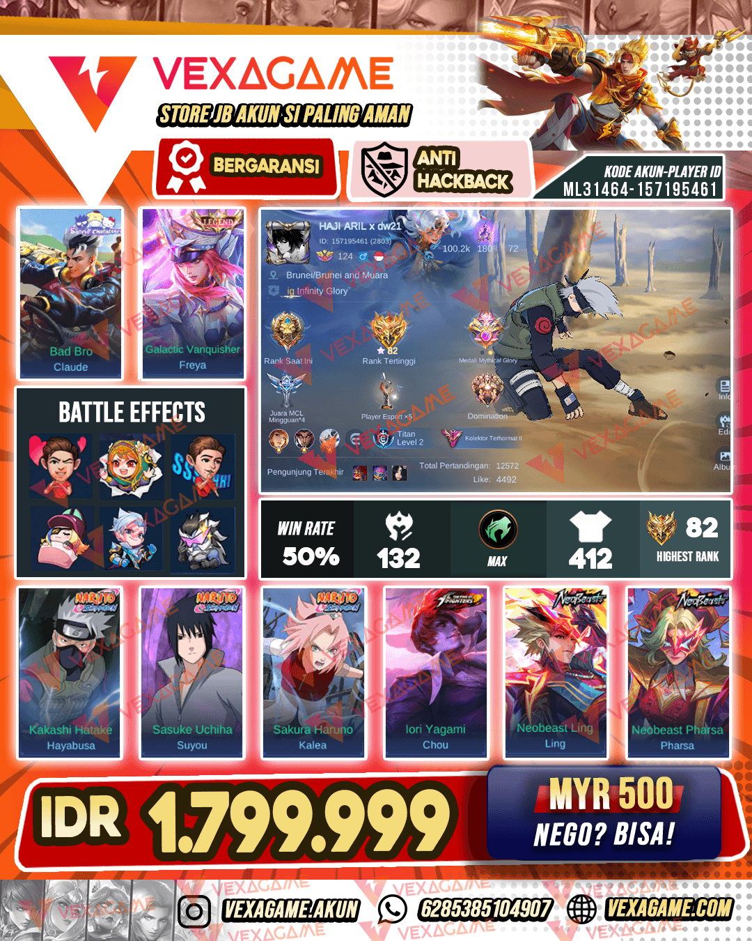 Freya Legend | 2 Neobeast | 3 KOF Claude Sanrio | 4 Naruto | Chou KOF