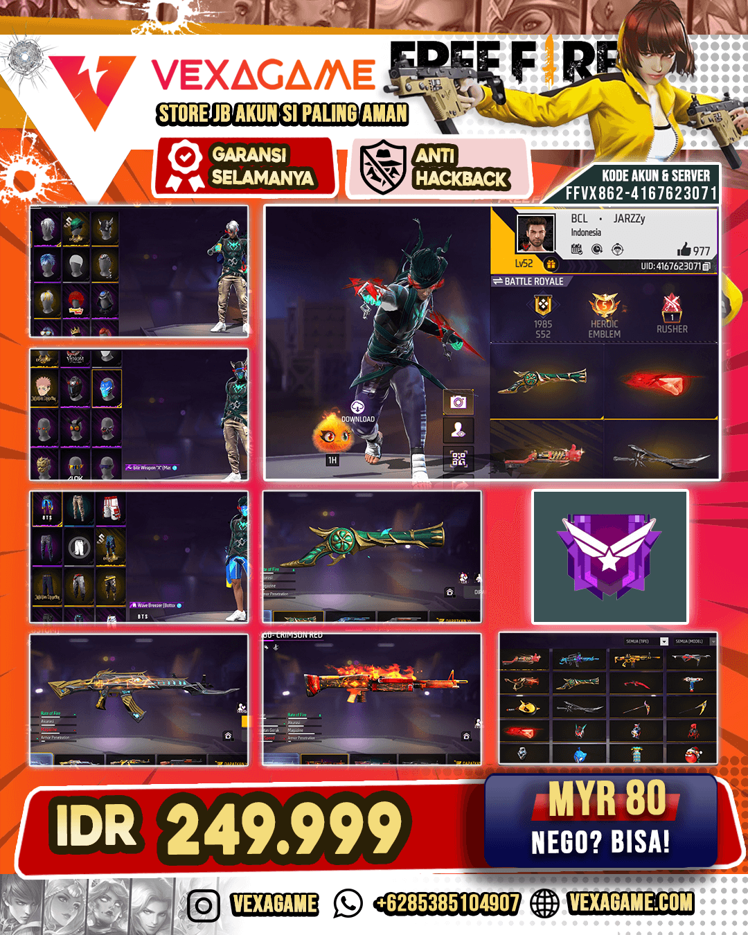 SG TEROMPET| M60 CRIMSON RED | BUNDLE JK | VAULT OTW 100