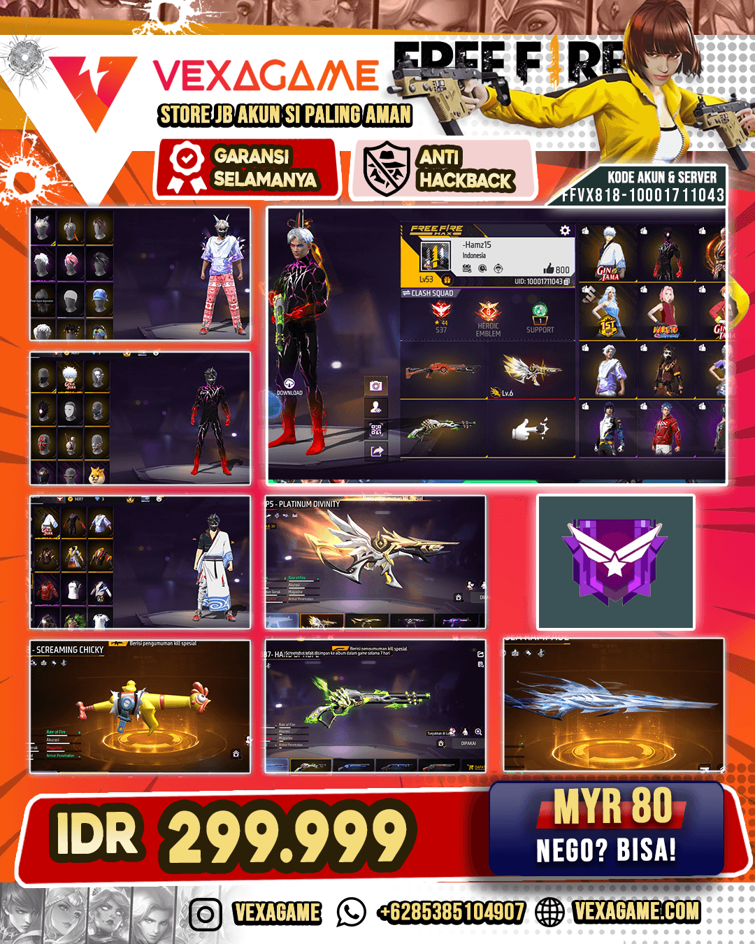 1 EVO | BUNDLE VOID | SG LUMUT | SG UNDERSEA | SG APOCALYPTIC RED | XM8 AYAM KUNING | VAULT 100+