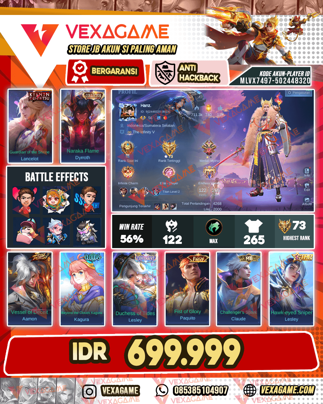 Lancelot Kishin | Dyrroth Collector | Aamon Soul Vessel | Kagura Clouds