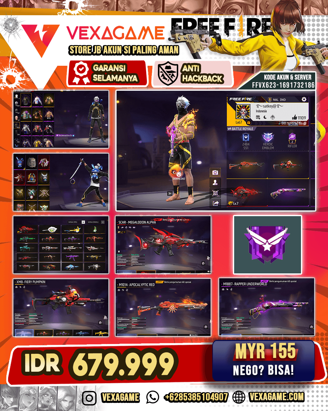 SG REAPER | SG APOCALYTIC RED | M60 CRIMSON RED | SCAR MEGALODON ALPHA LVL 7 | VAULT 400++