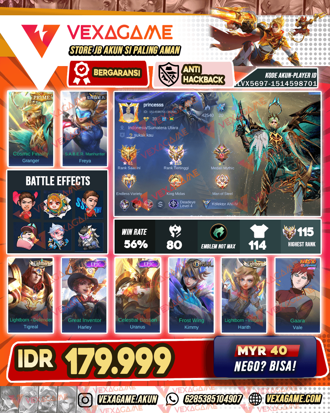 Granger Prime |  Freya Saber | Ex Immortal