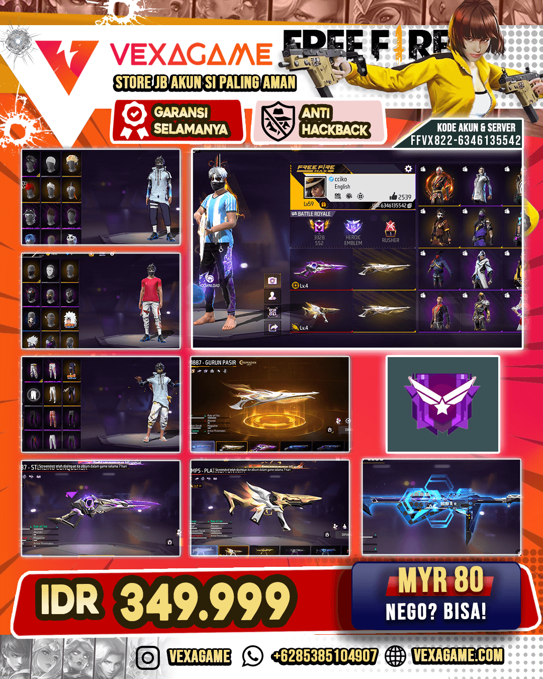 2 EVO | BUNDLE FIRE DANCER |  SG GURUN PASIR | MP40 DREAMY CLUB | UMP GRIZZLY PAPERCUT | VAULT 220++
