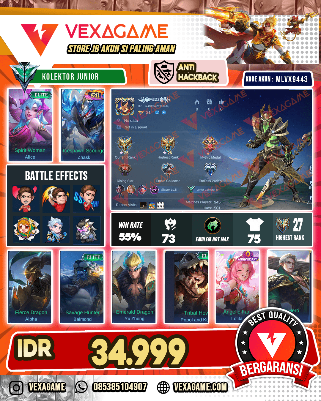 Akun Murah Ex Honor