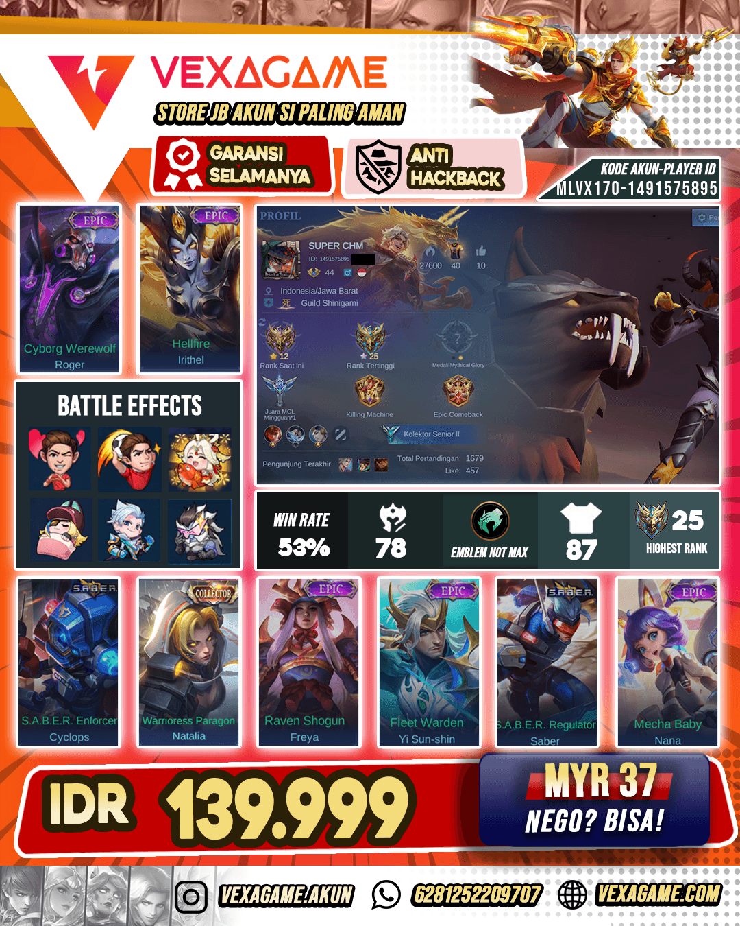 Irithel Epic Murah