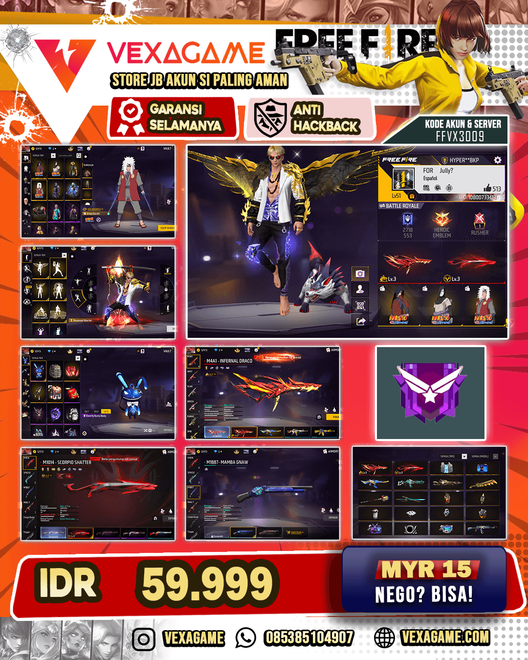 2 Evo | Sg mamba | Bundle Collab Naruto 3 | Celana Angel On | Vault 50+