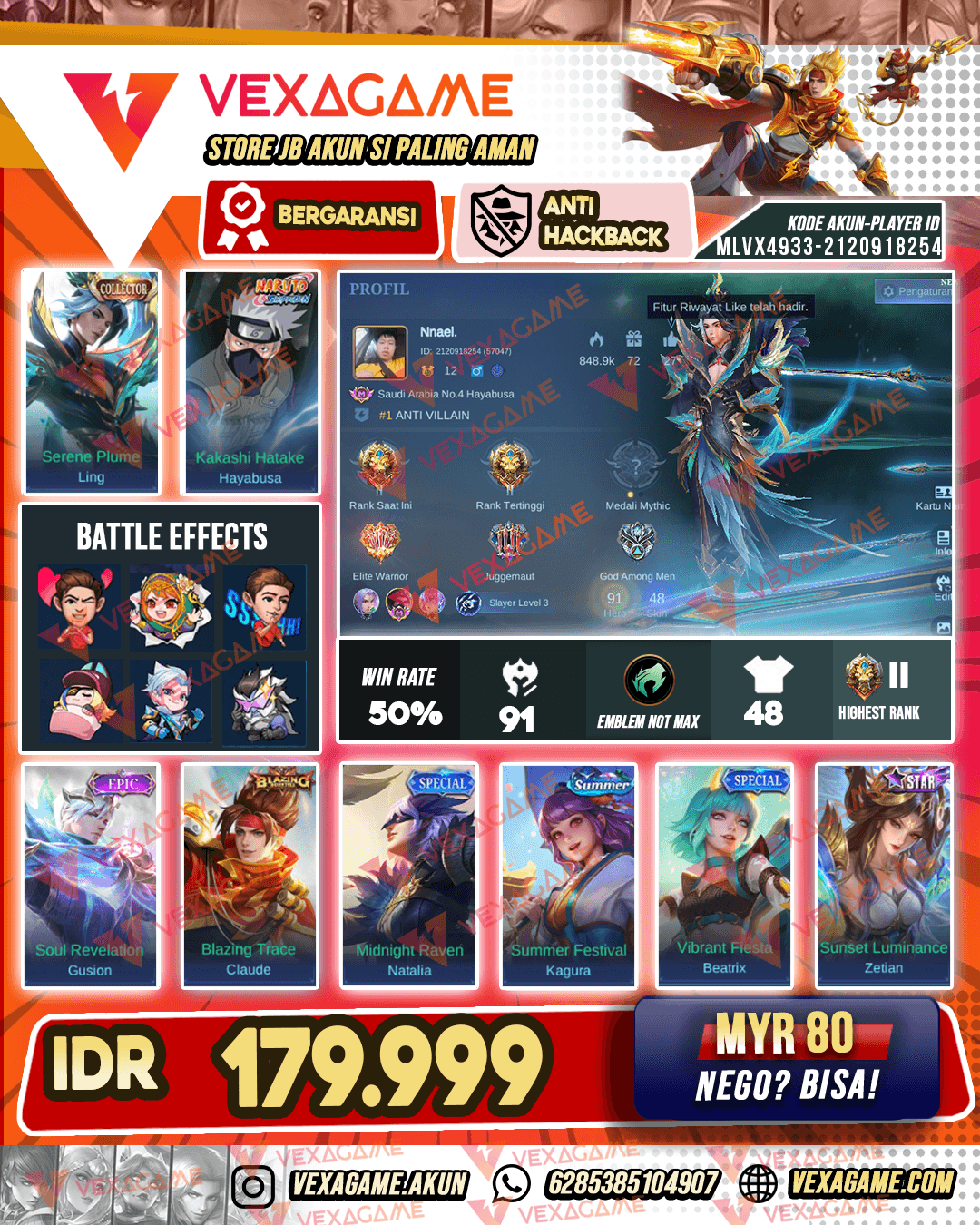 ADVAND SERVER ! Hayabusa Kakashi | Ling CC