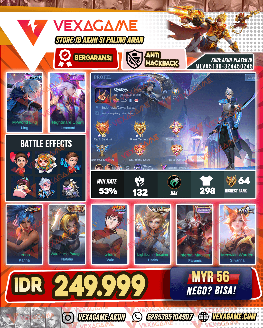Ling M World | Leomord Epic | Emblem Max & Hero Max