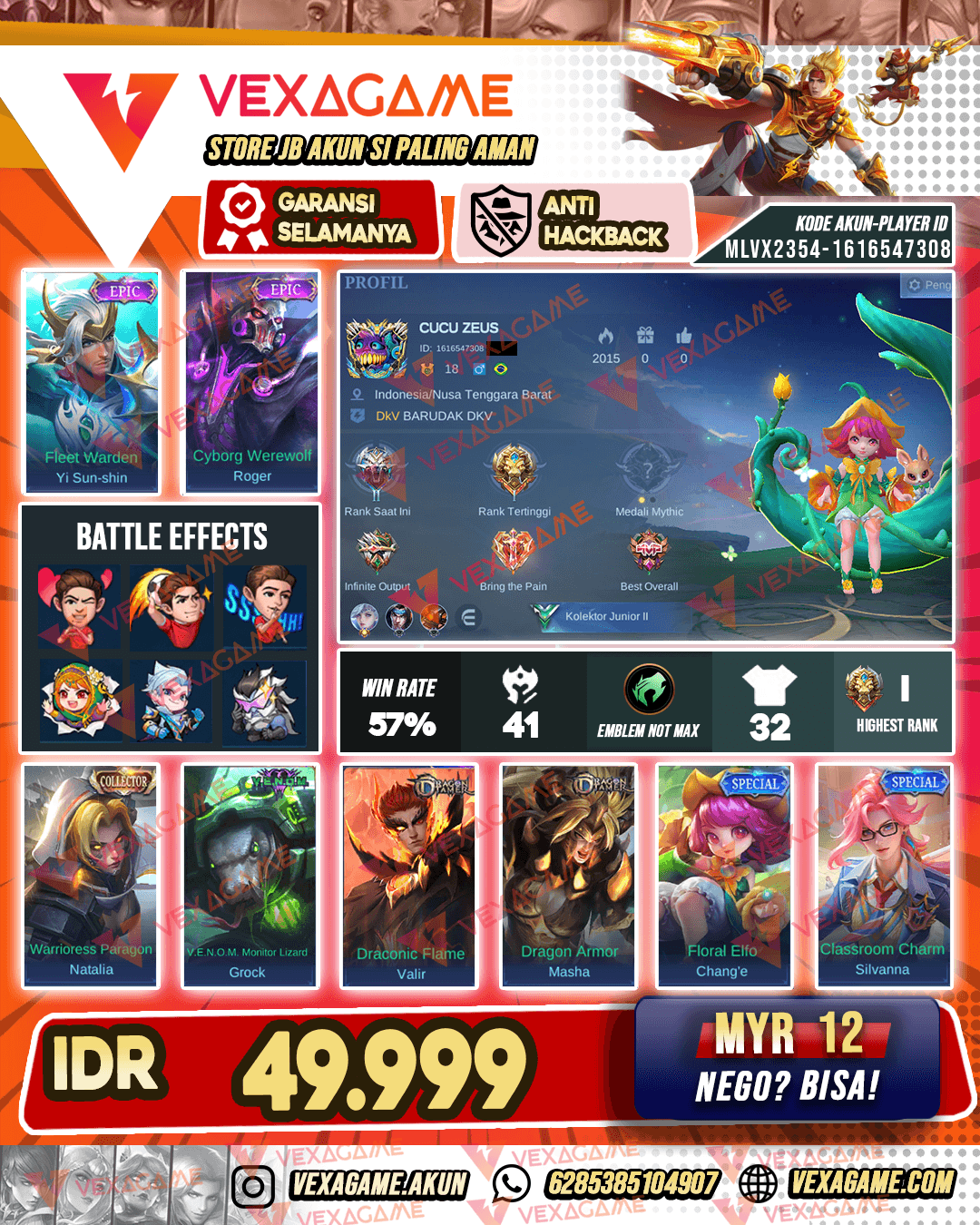 Akun Murah harga pelajar