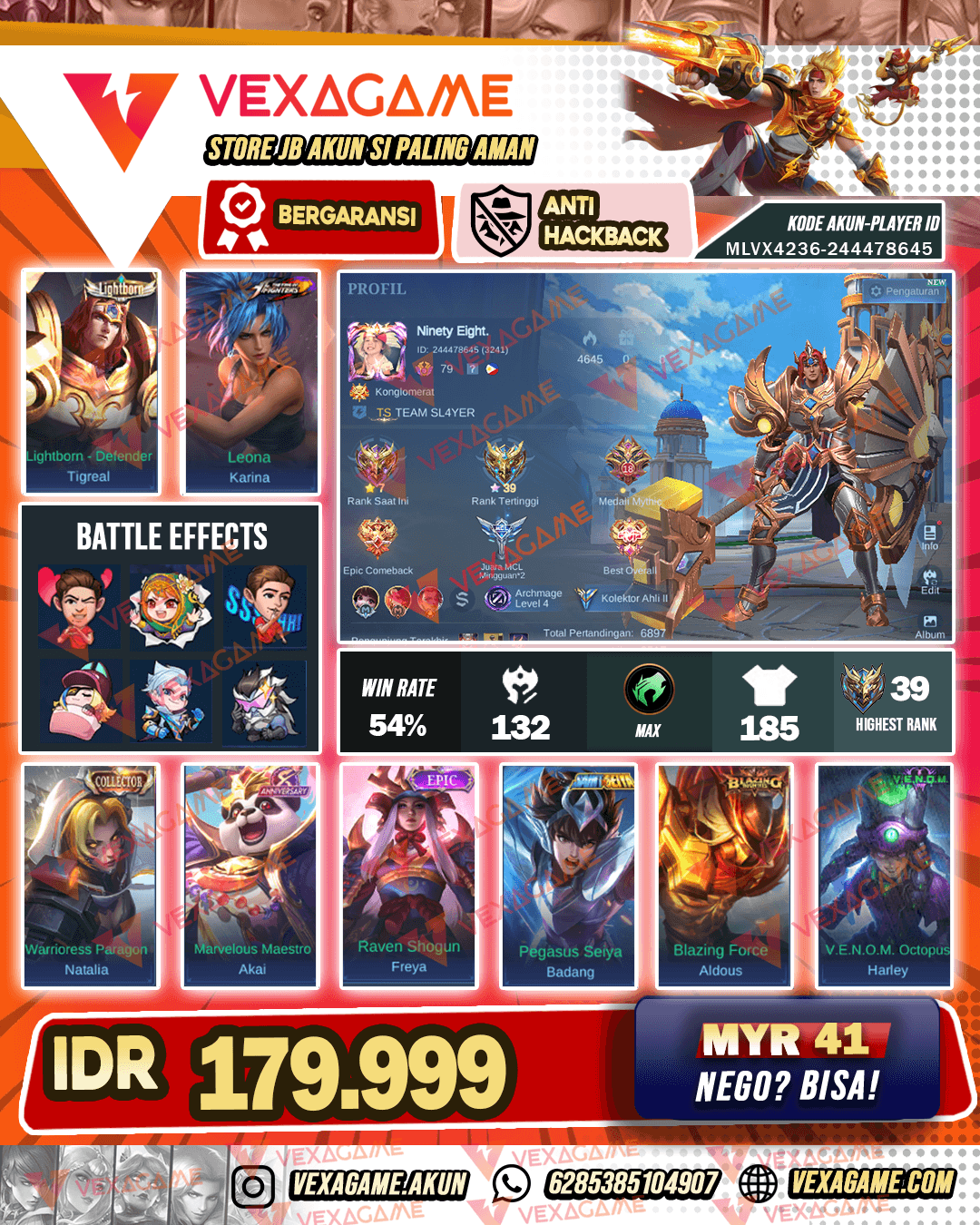 Tigreal Ligfhtborn | Hero + Emblem MAX