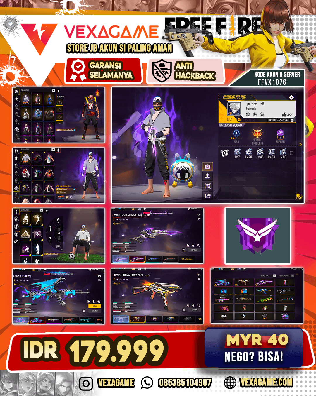 EVO SG2 | EVO AK47 | EVO MP5 | BUNDLE SASUKE |  BUNDLE FIERY FANTASY | CELANA ANGEL | VAULT 100+