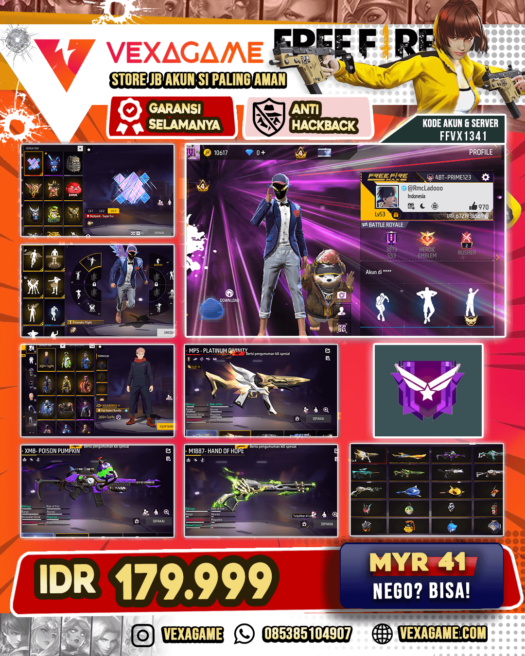 1 EVO (MP5 LVL-4) | SG LUMUT | KATANA FROSTFIRE ECHO | XM8 POISON PUMKIN | VAULT OTW 100