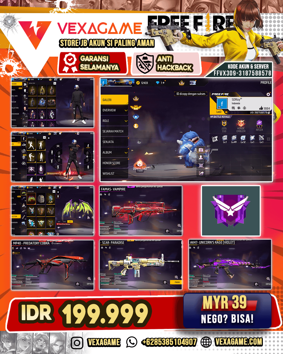 MP40 Predatory Cobra Lv 5 | SG 2 Rasa | Vault 250+ | Flame Draco Backpack