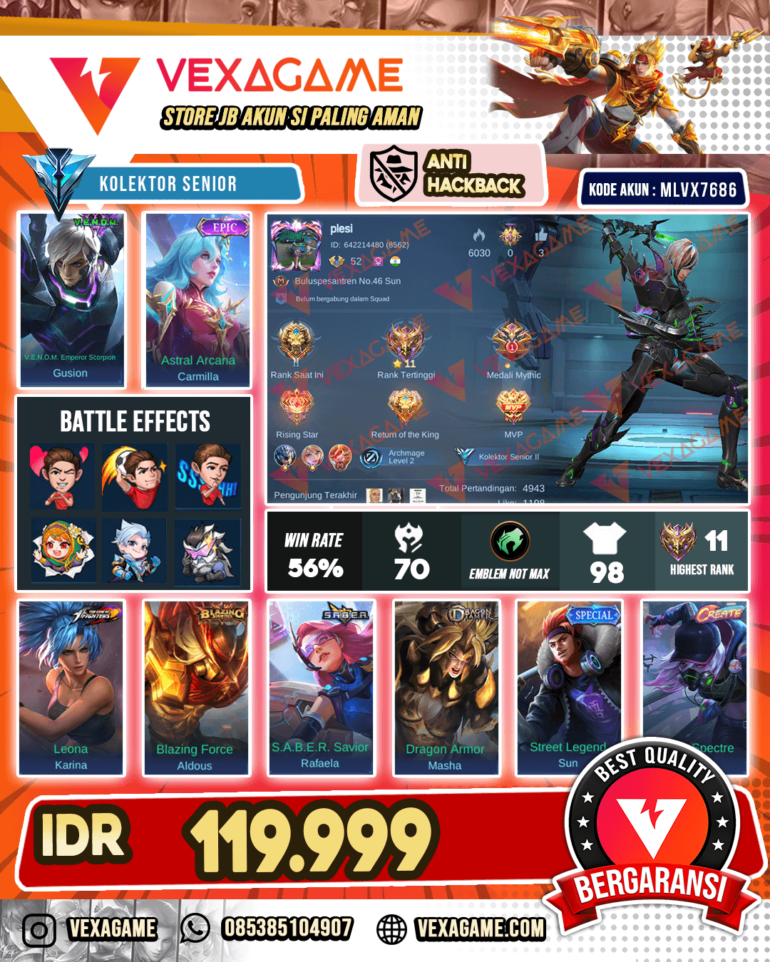 Gusion Venom | Carmila Epic