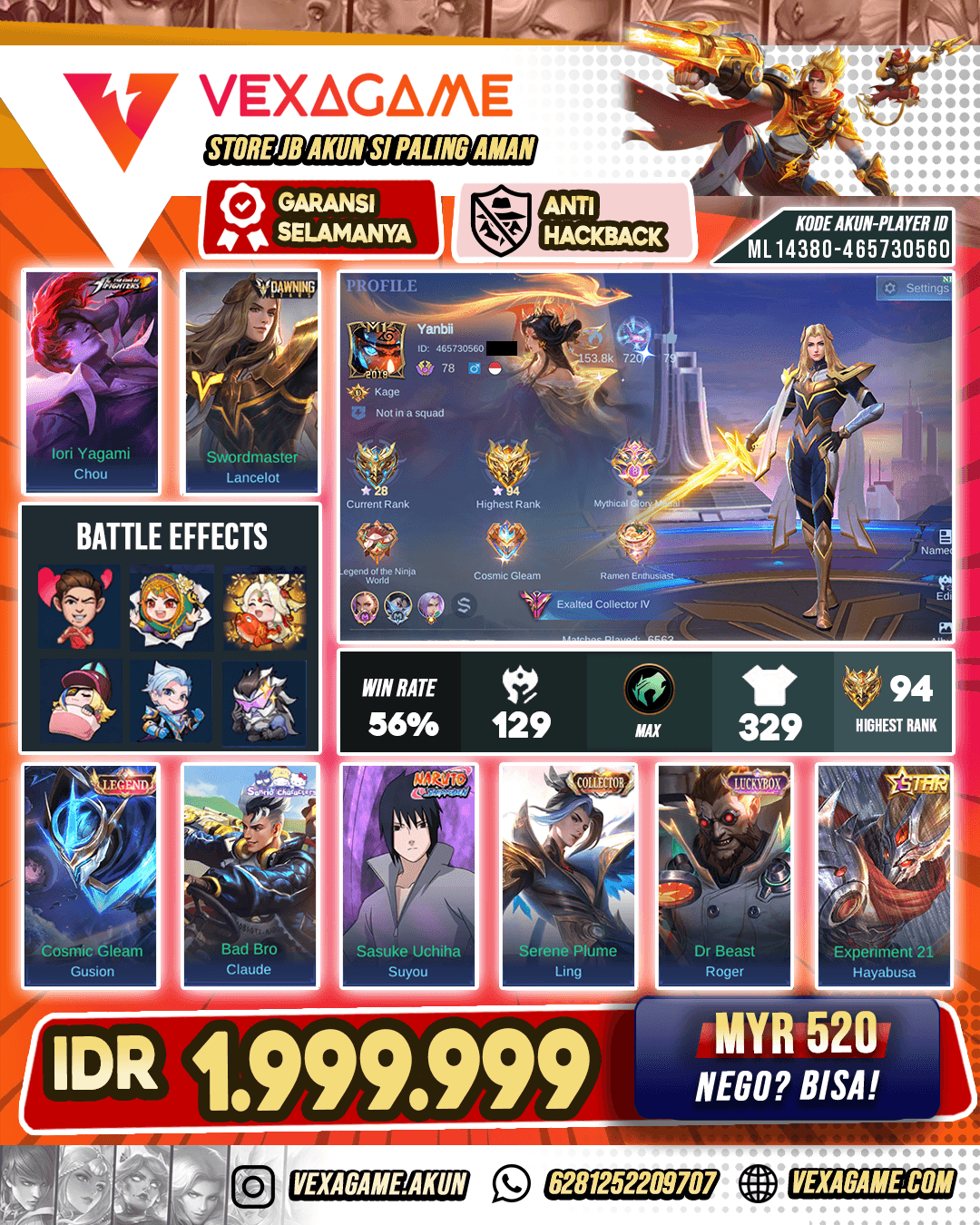 Lancelot Dawning | Akun Jungler Starboy