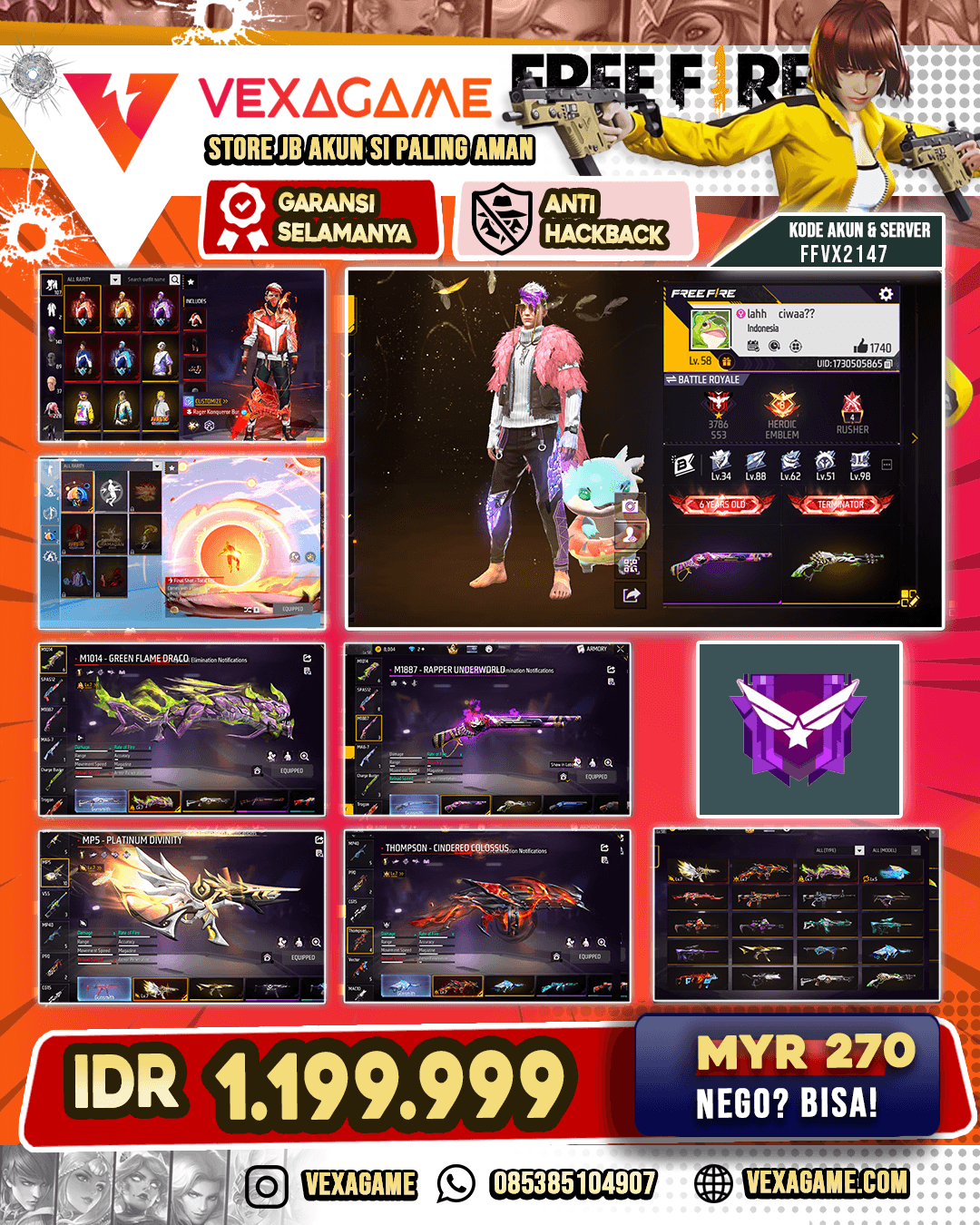 Konqueror Bundle 5 Rasa | Clubber ON | Turtleneck ON | Anim Elim ON | 4 EVO MAX | SG Reaper | SG Lumut