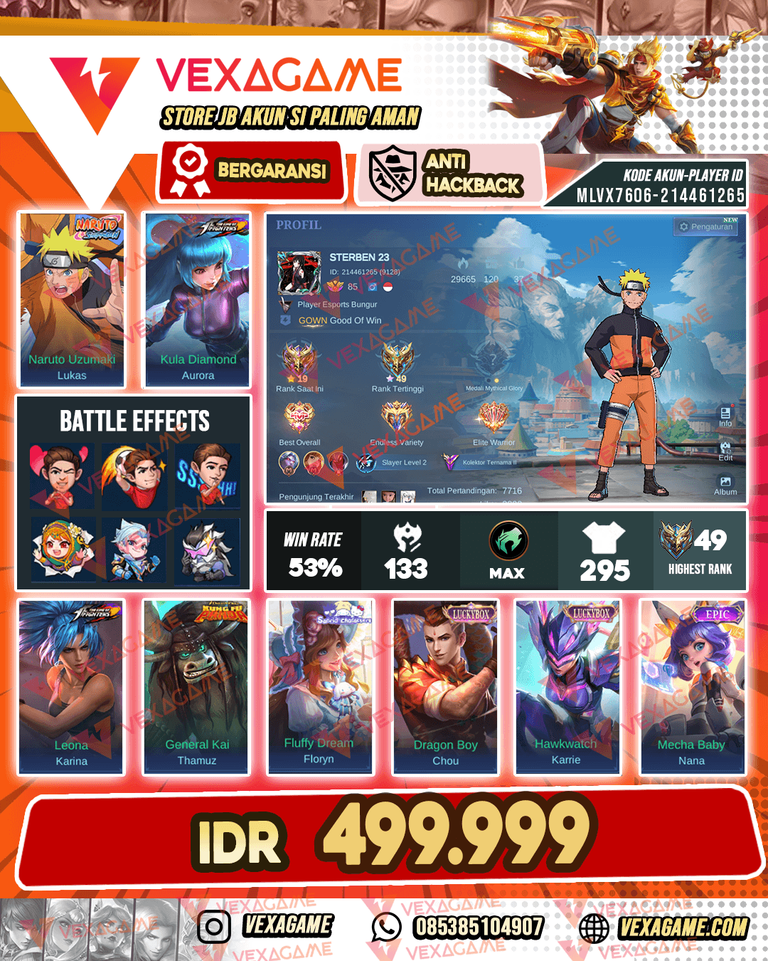 Lukas Naruto | Aurora Kof | 2 Luckybox | Emblem Hero MAX | Recal Tas2