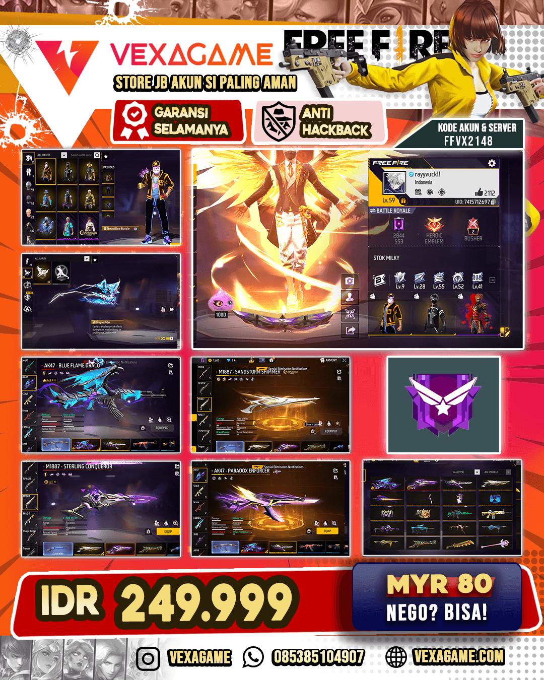 Neon Glow Bundle | Rambut Kakashi ON | 2 EVO Gemuk | SG 3 Rasa