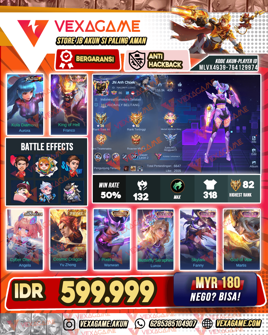 Franco Legend | Aurora KOF | Angela Asphirant | Wanwan CC
