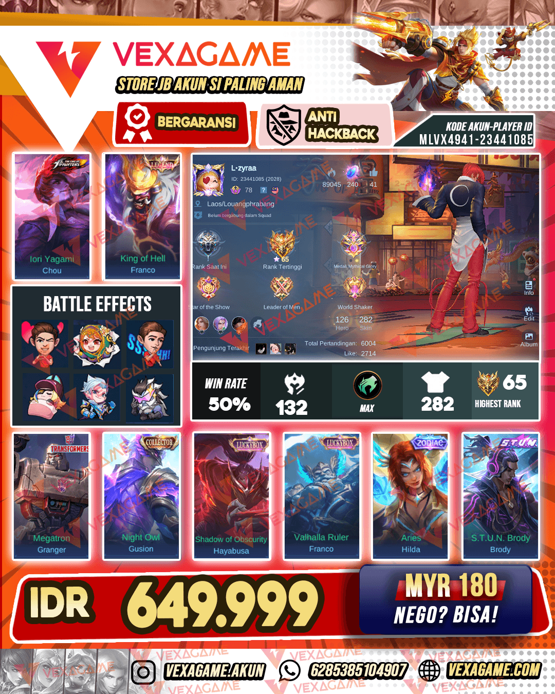 Chou KOF | Franco Legend | Granger Transformers | Gusion CC