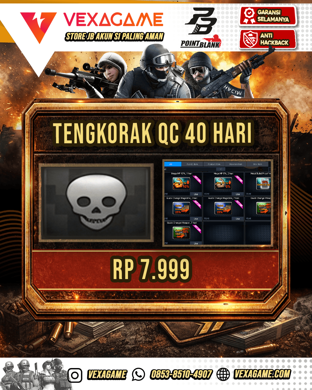 Tengkorak QC 40 HARI | Idol Set + Pindad SS3