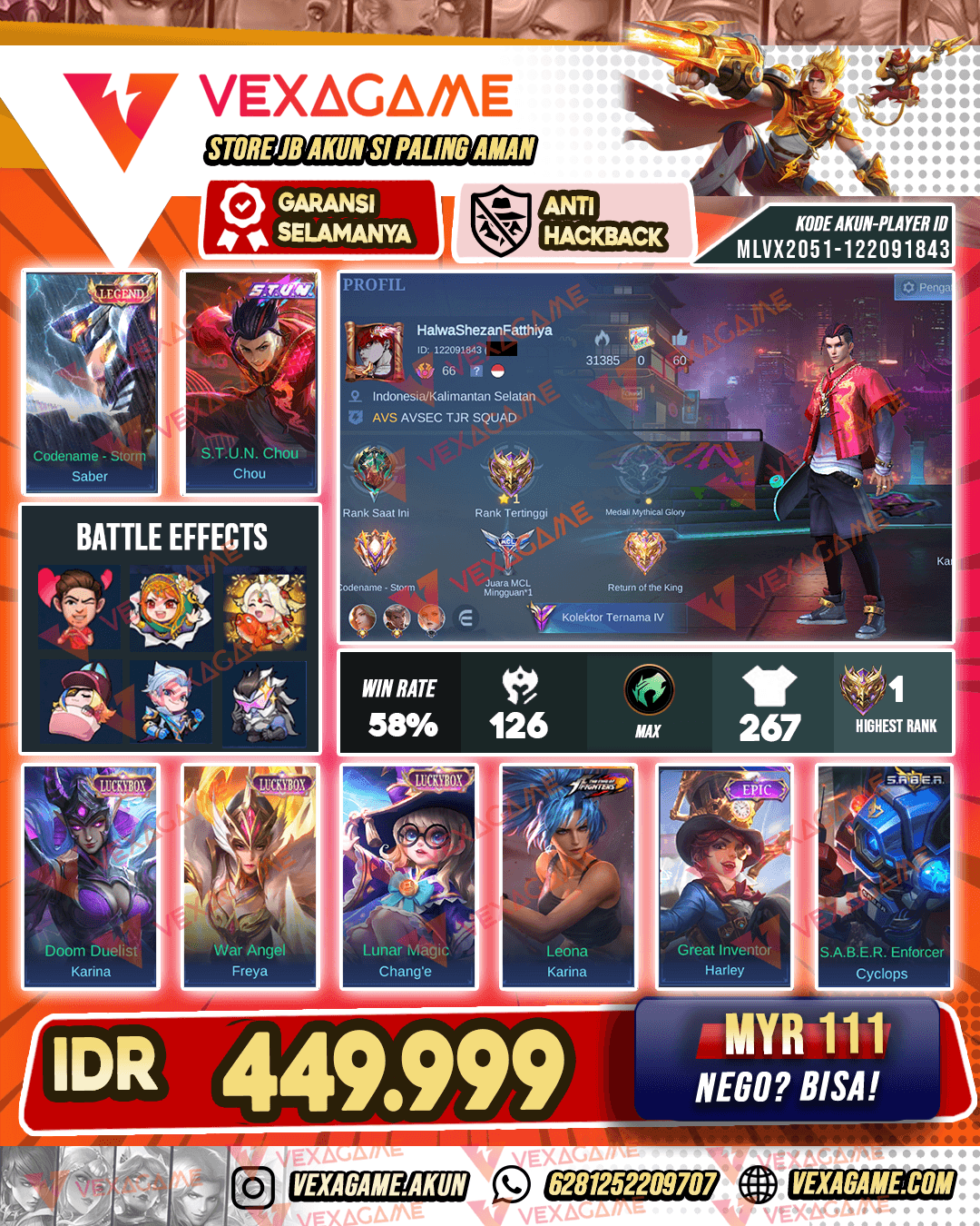 Saber Legend X Chou STUN