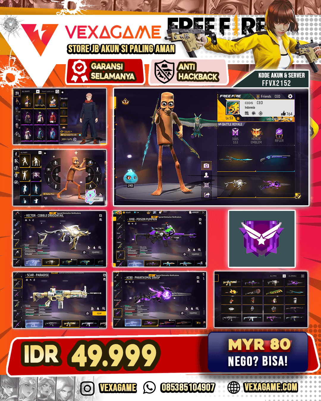 Bundle Yuji | Celana Angel | SCAR Paradise | XM8 Posion Pumpkin | Vector Cobble | AC80 Phantasmal