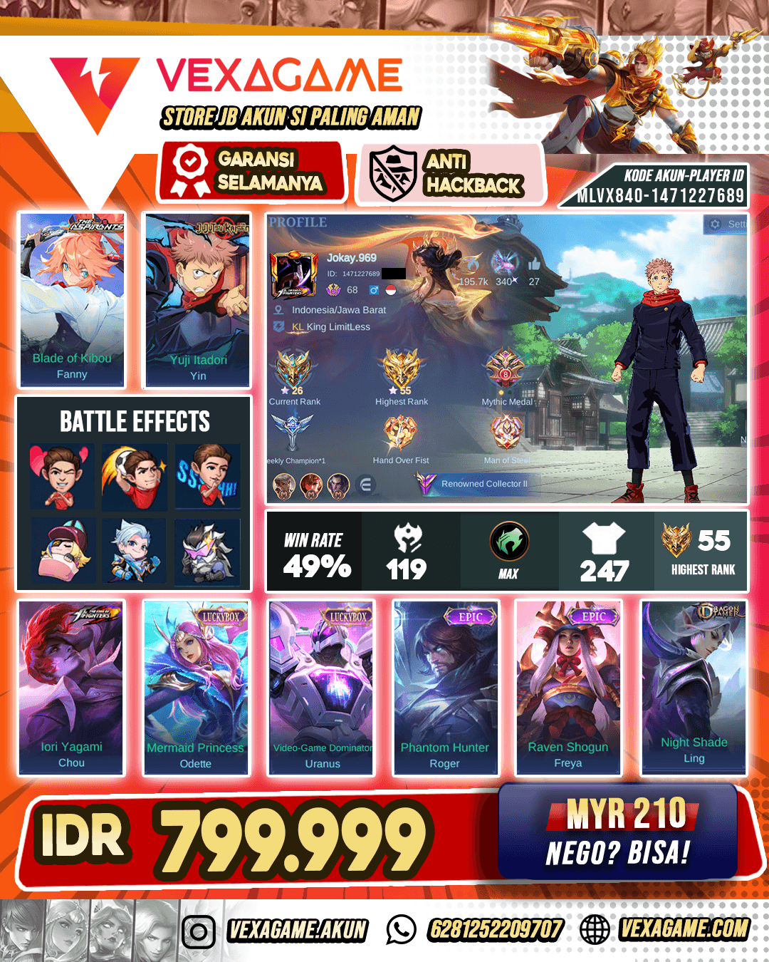 Yin Jujutsu | Chou KoF | Fanny Aspitant Ex Glory