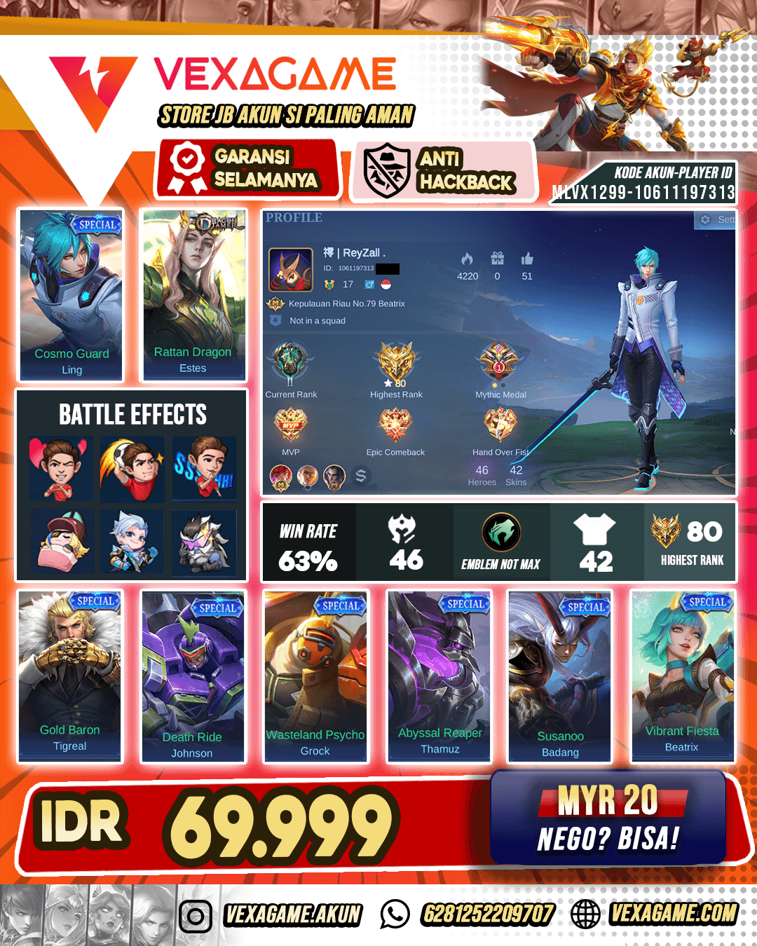 Akun Paket Hemat Ex Glory