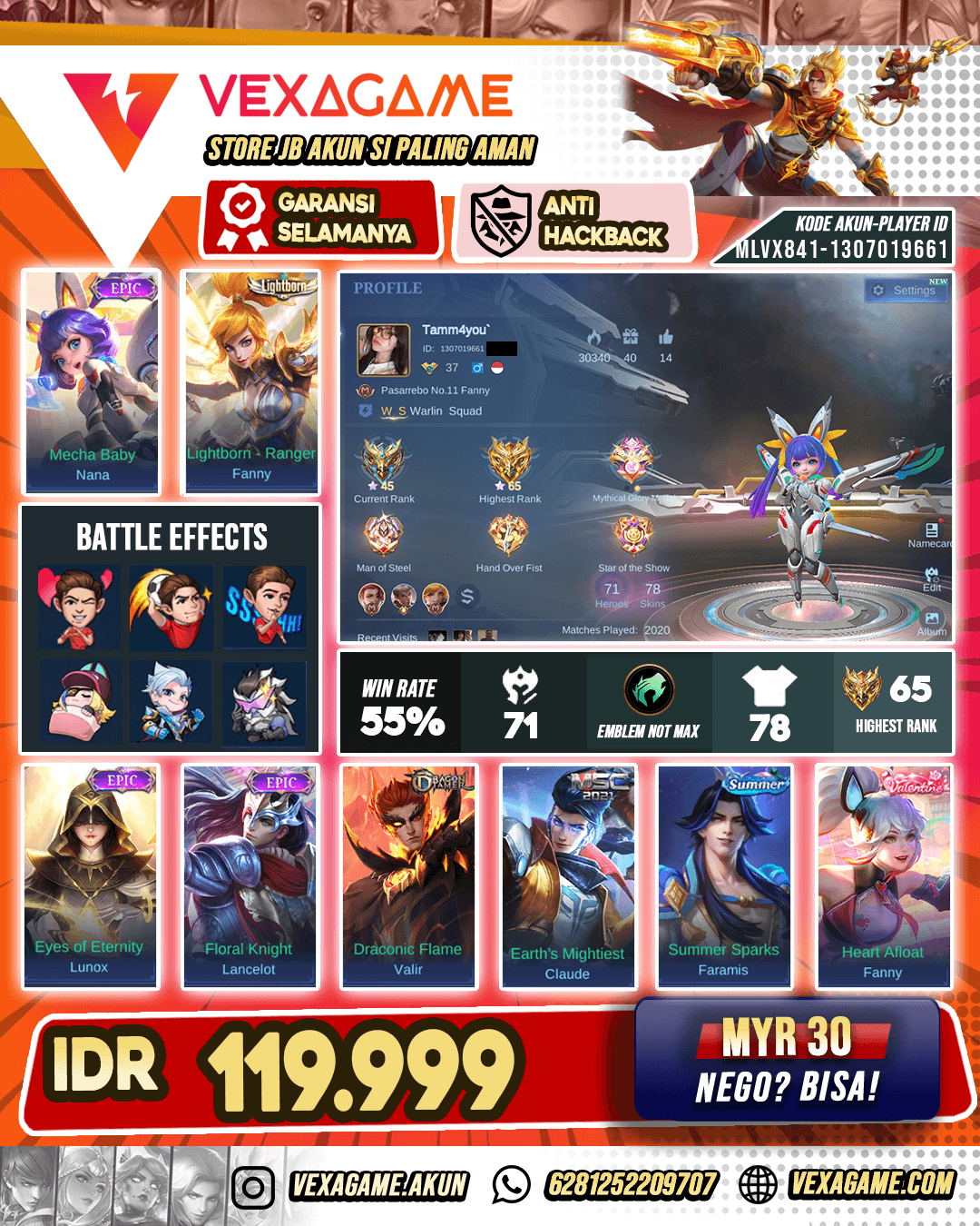 Nana Epic X Fanny Valentine Murah Ex Glory