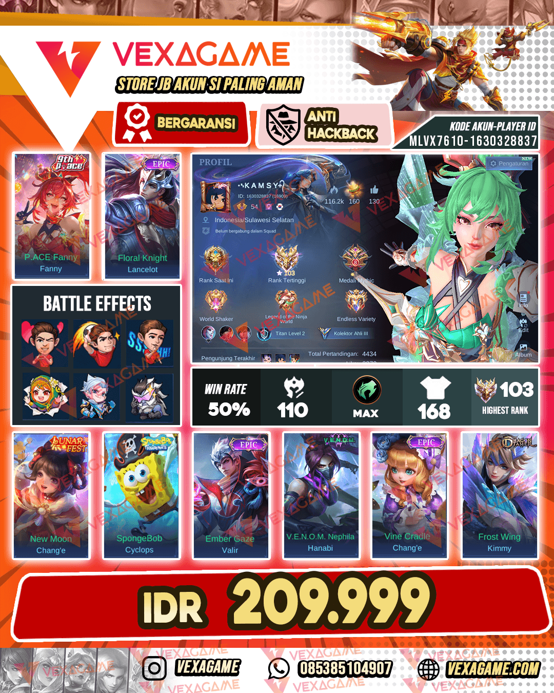 Fanny Pace | Lancelot Epic | Emblem MAX | eX iMO