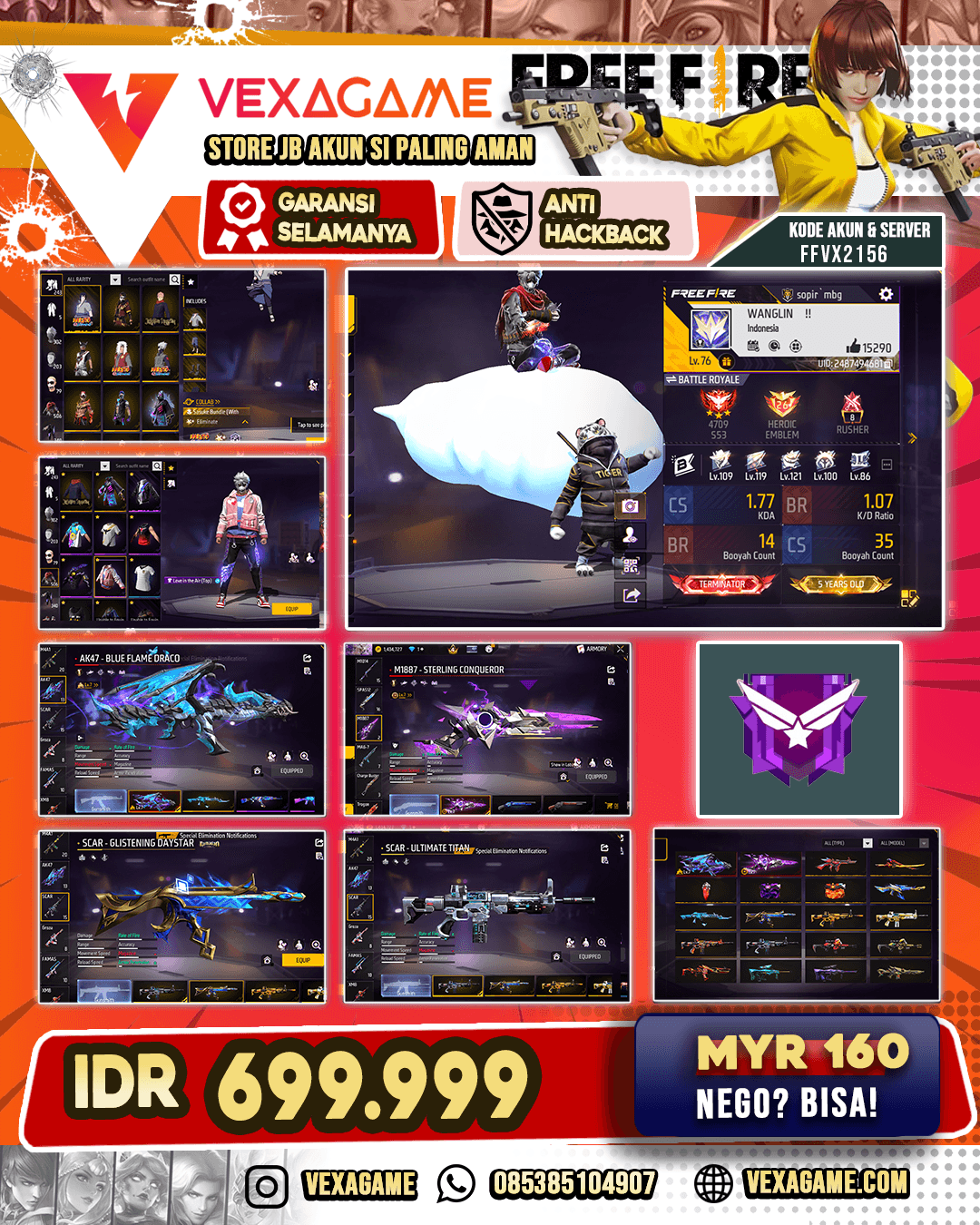 Bundle Sasuke ON  | Rambut Kakashi ON | 2 EVO MAX | SCAR 5 Rasa