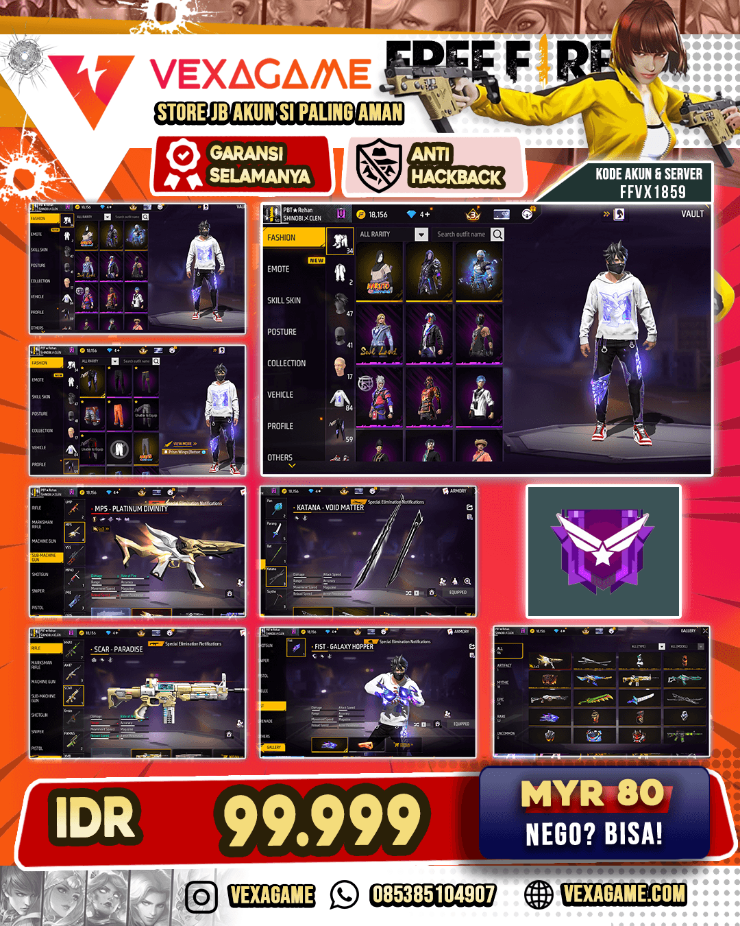 Mp5 Evo LV.5 | Scar Paradise | Fist ON | Katana 2 Rasa | An94 Toarnado Bolt | Bundle Orochimaru | Bundle Buried Purpledust | Sepatu Jordan