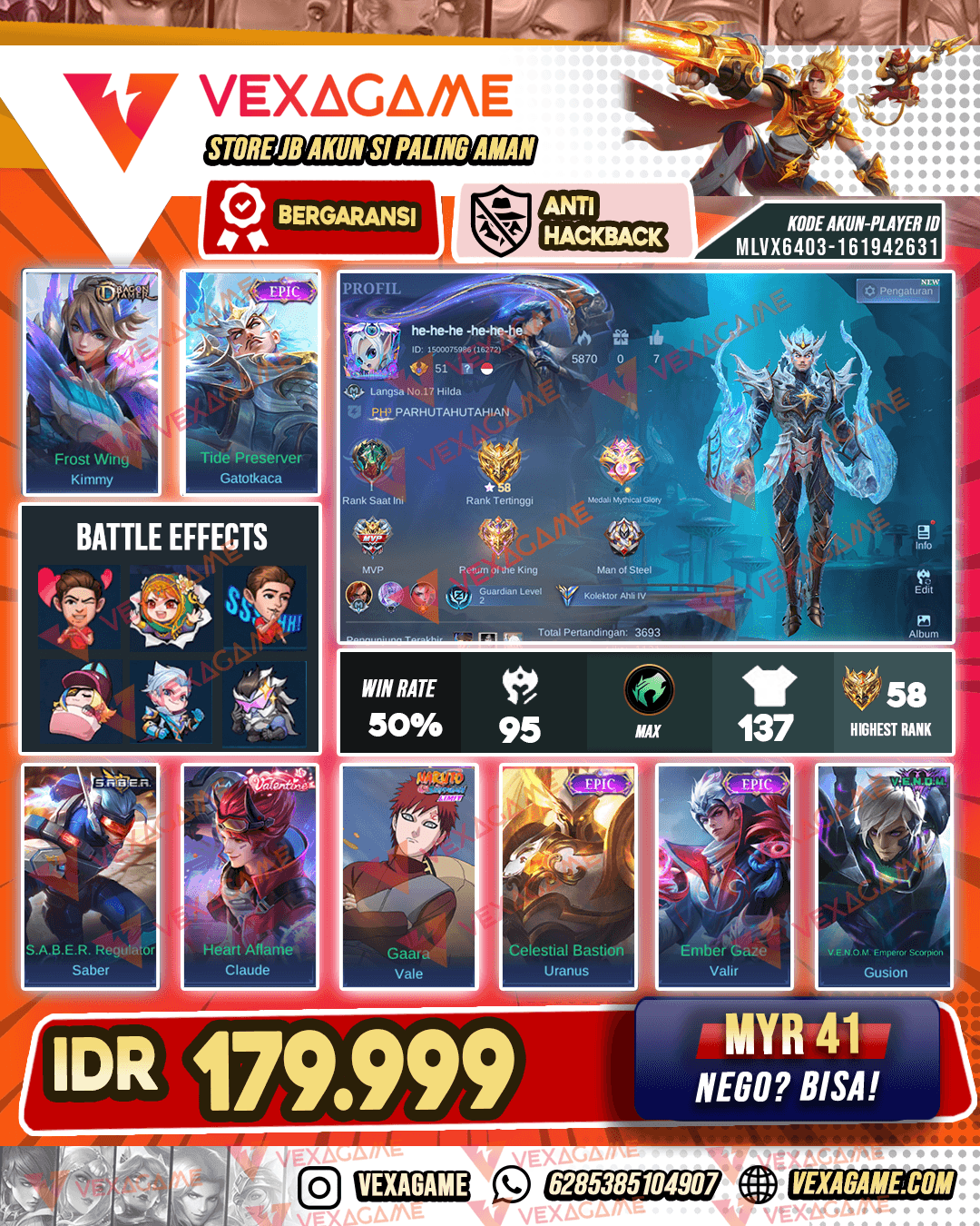 Gatotkaca Epic | Kimmy Dragon Tamer | Emblem MAX