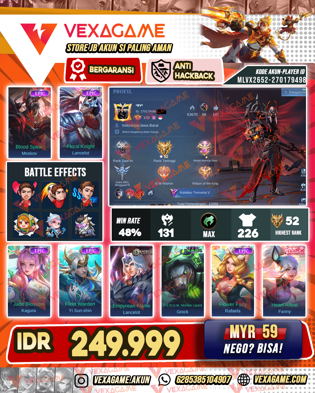Moskov Epic | Lancelot Epic | Emblem + Hero MAX