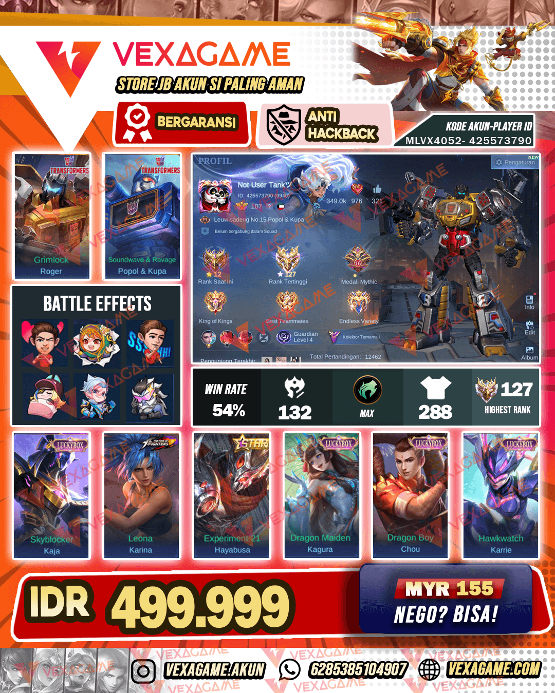 2 Transformers | 5 Luckybox | Hayabusa Star Kuning | Ex Immortal