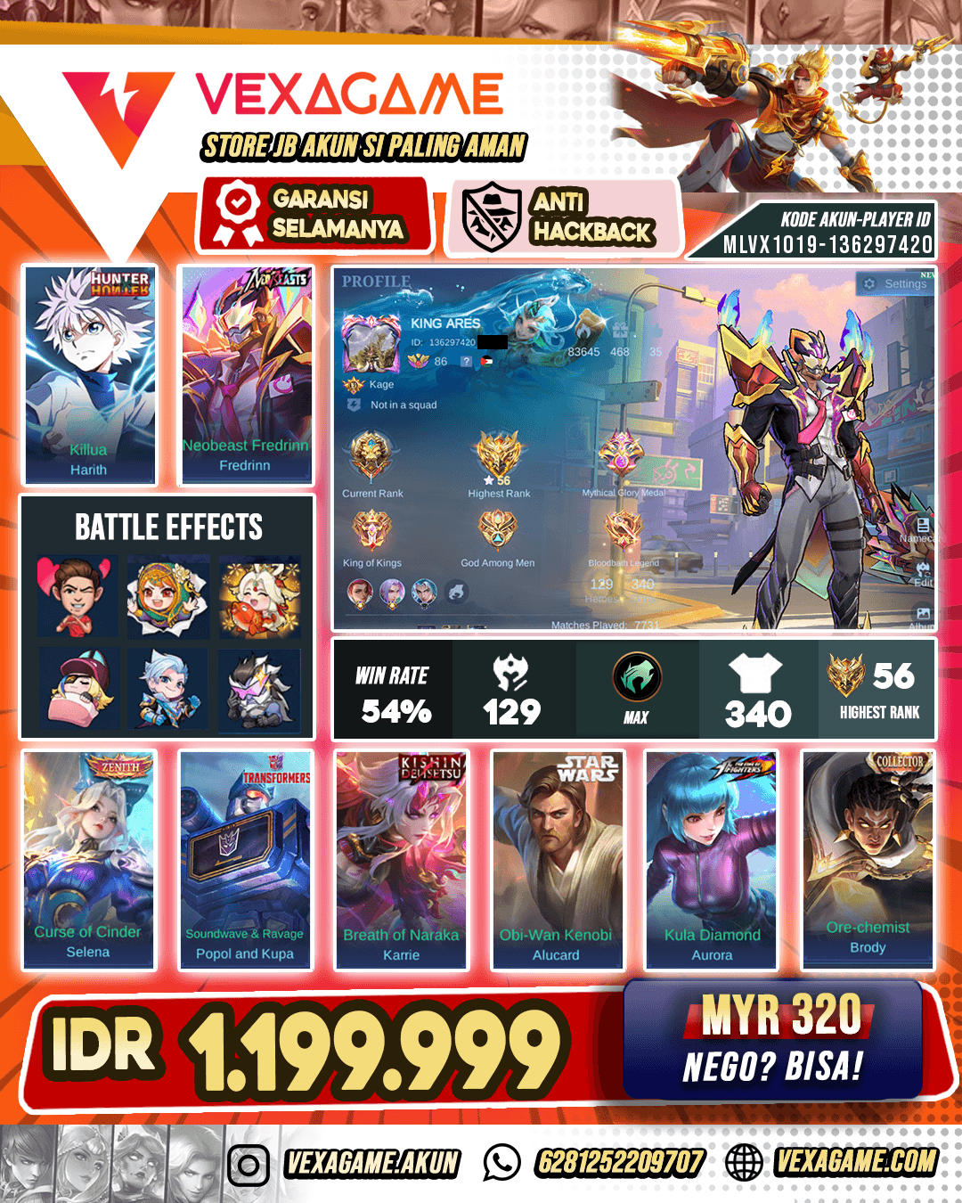 Fredrin Neobeast | Full Skin Clouds | Selena Zenith