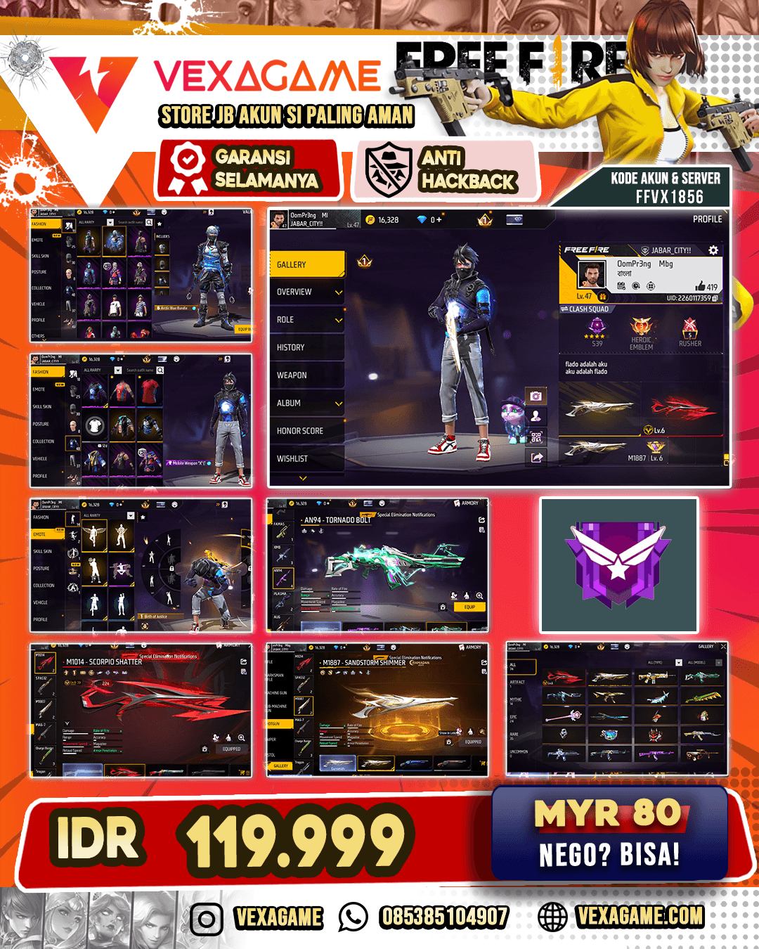 Arctic Blue Bundle | SG Panjang Evo Lv 6 | SG Gurun | AN94 2 Rasa | Vault otw 50