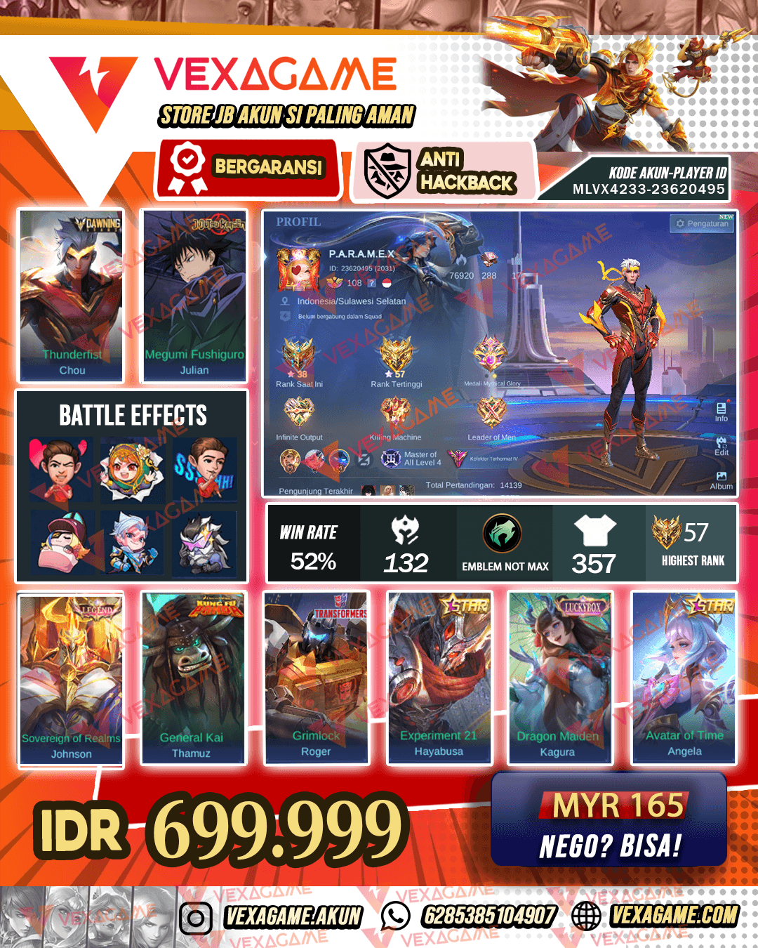 Chou Dawning | Julian JJK | Jhonson Legend | Recal TLPH