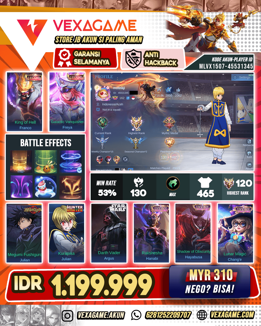 2 Legend | Julian JJK X HxH | Argus Starwars | Tas - Tas ON