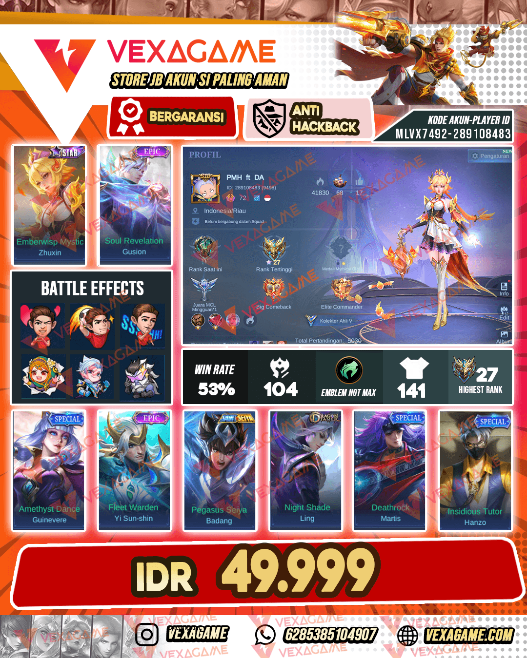 Zhuxin Starlight | Gusion Epic