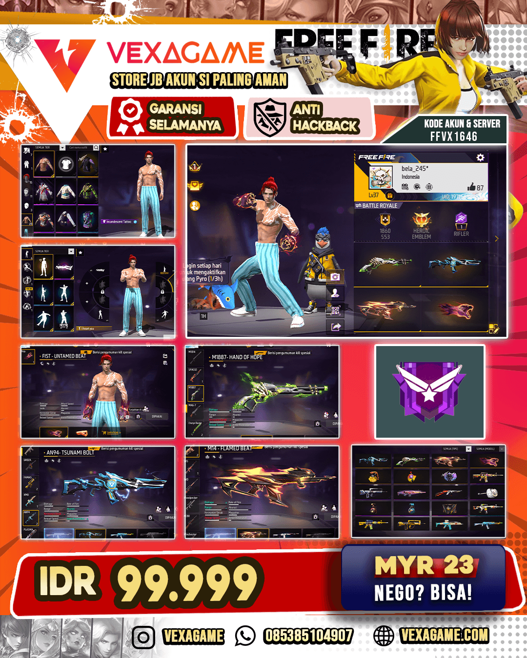 SG Lumut | AN94 Tsunami Bolt | M14 Flamed Beat | Tinju ON