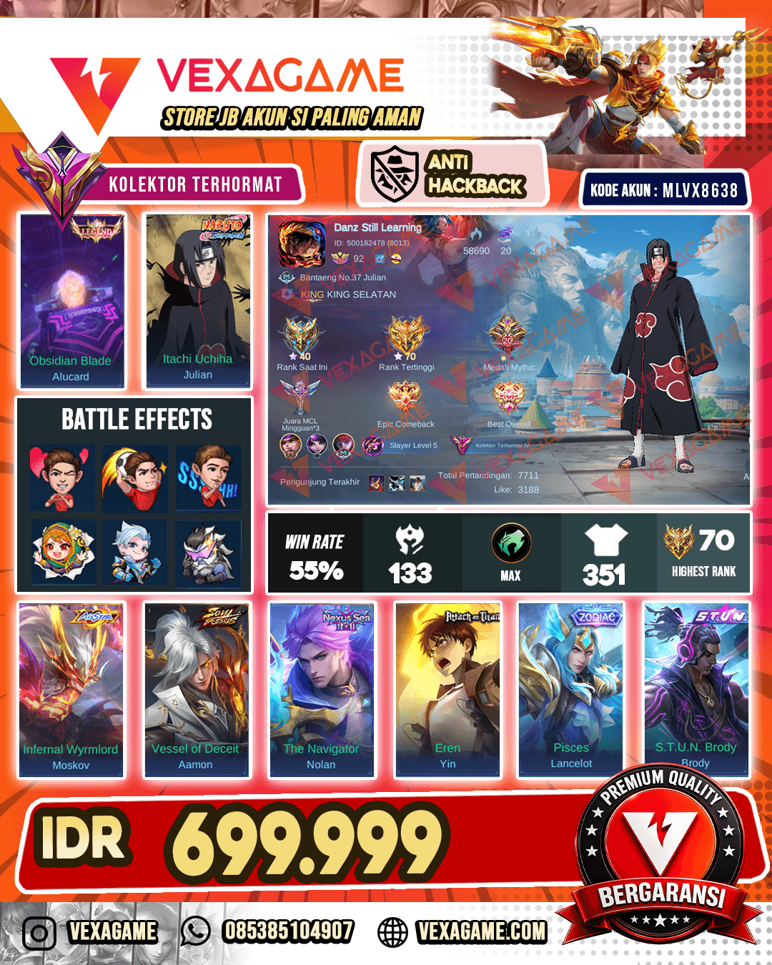 Julian Itachi X Alucard Legend | Moskov All Stars | Aamon Soul Vessels | Yin AoT | Nolan 11.11 | 3 Annual Star