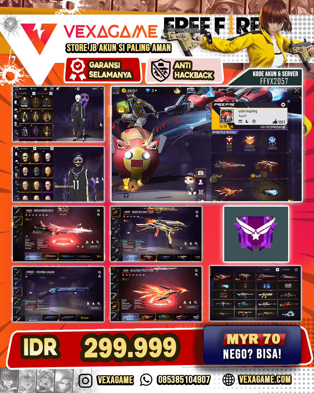 3 Evo 1 Max | Bluelock On | Face Joker On | Vault 200++ | Animasi Kedatangan On