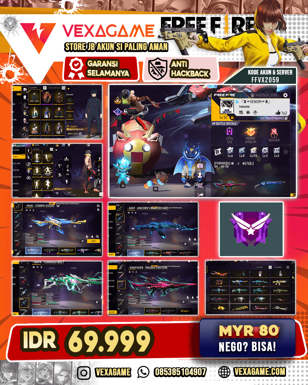 Bundle Megumi | Bundle Treasure Ravager | Animasi END | M4A1 Stormy Ascent | KINGFISHER Trouble Creature | Vault 100