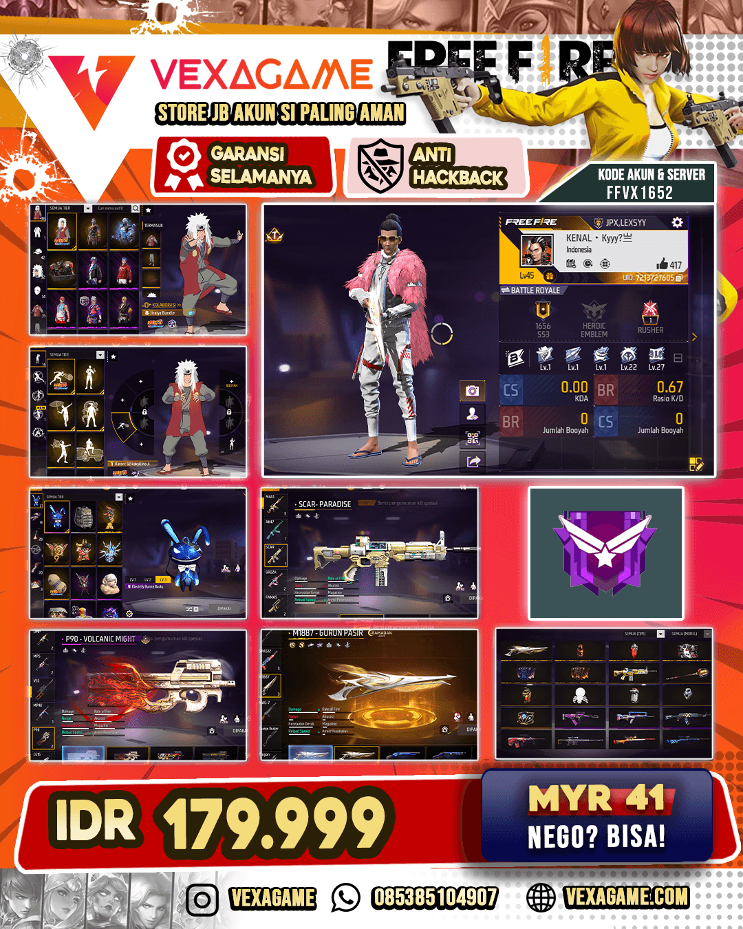 SG 3 Rasa | Vault 70++ | Bundle Jiraya  | Nyeker On