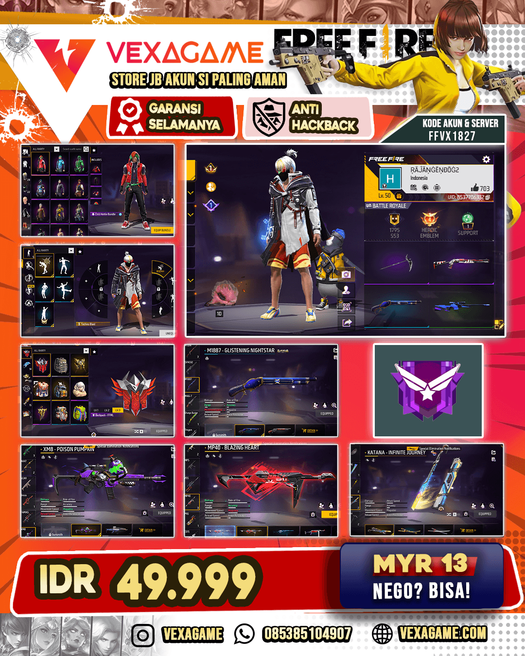SG Peluru Suci | M4A1 Venom Netherworld | Xm8 Poison Pumkin | Katana On | MP40 Blazing Hearth