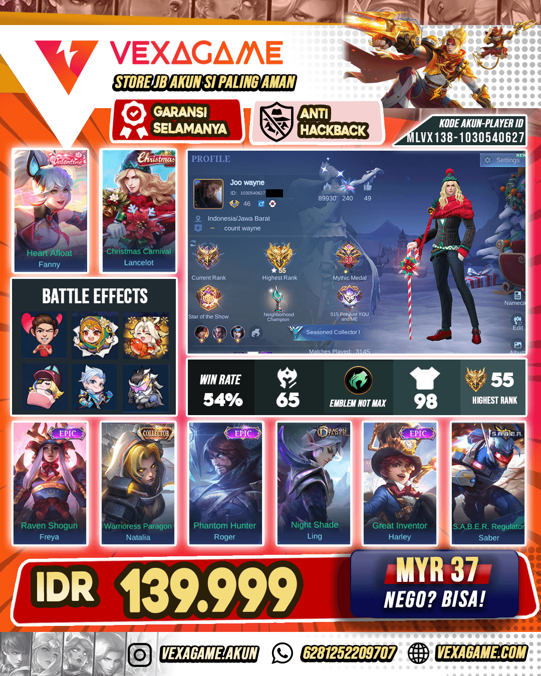 Lancelot Cristmast | Akun Murah