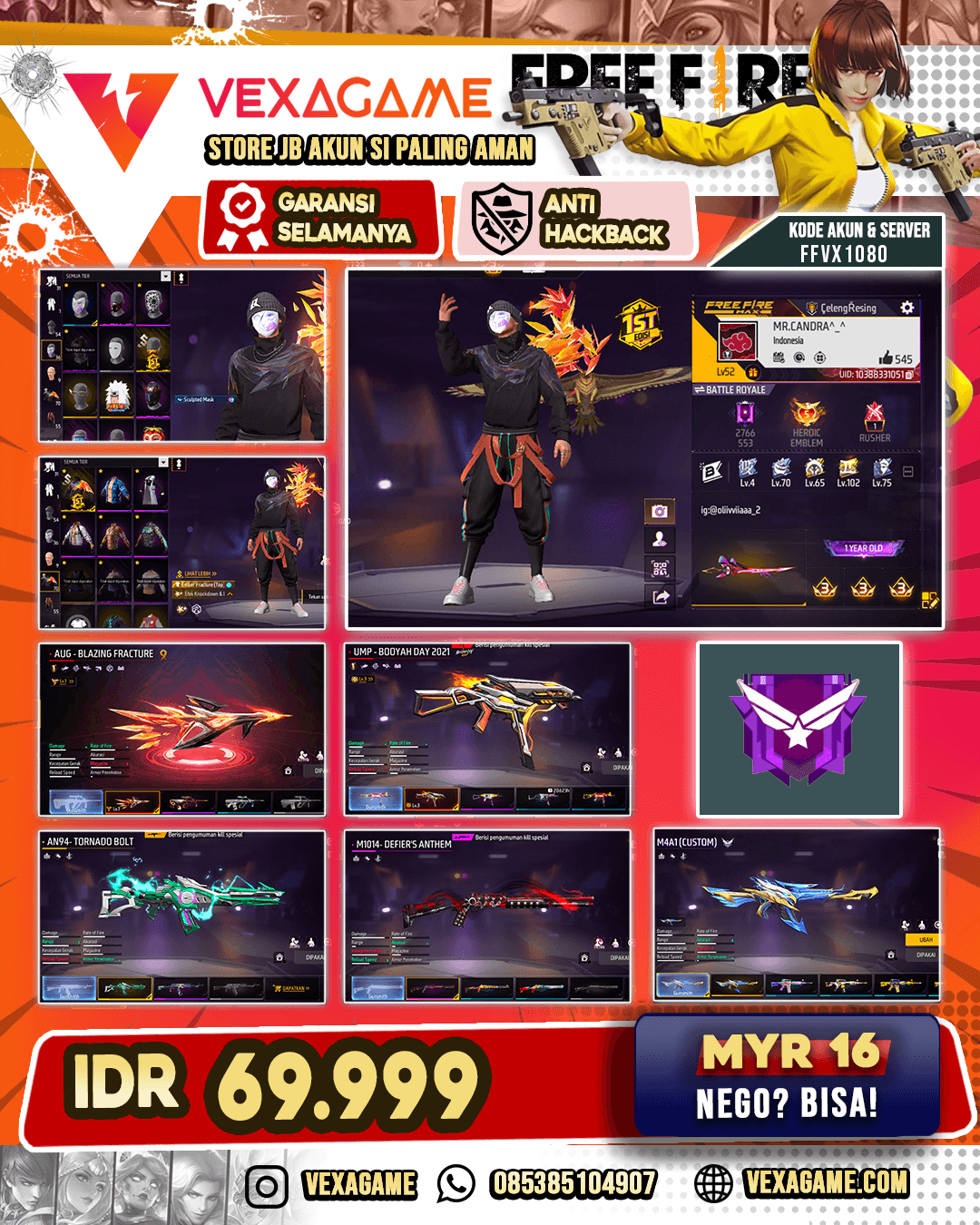 EVO AUG | EVO UMP | SG PELURU SUCI | VAULT 70+